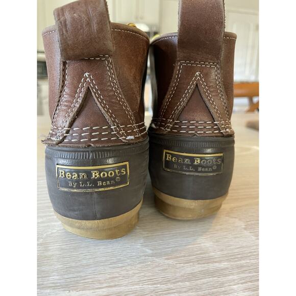 L.L.Bean Men’s Bean Boot 6” in Bean Boot Brown/ Gum JW w/ NEW LACES Size 12 Wide - Picture 4 of 6